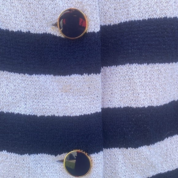 St. John Blue and White Striped Button-Up Jacket 18 - Picture 6 of 10